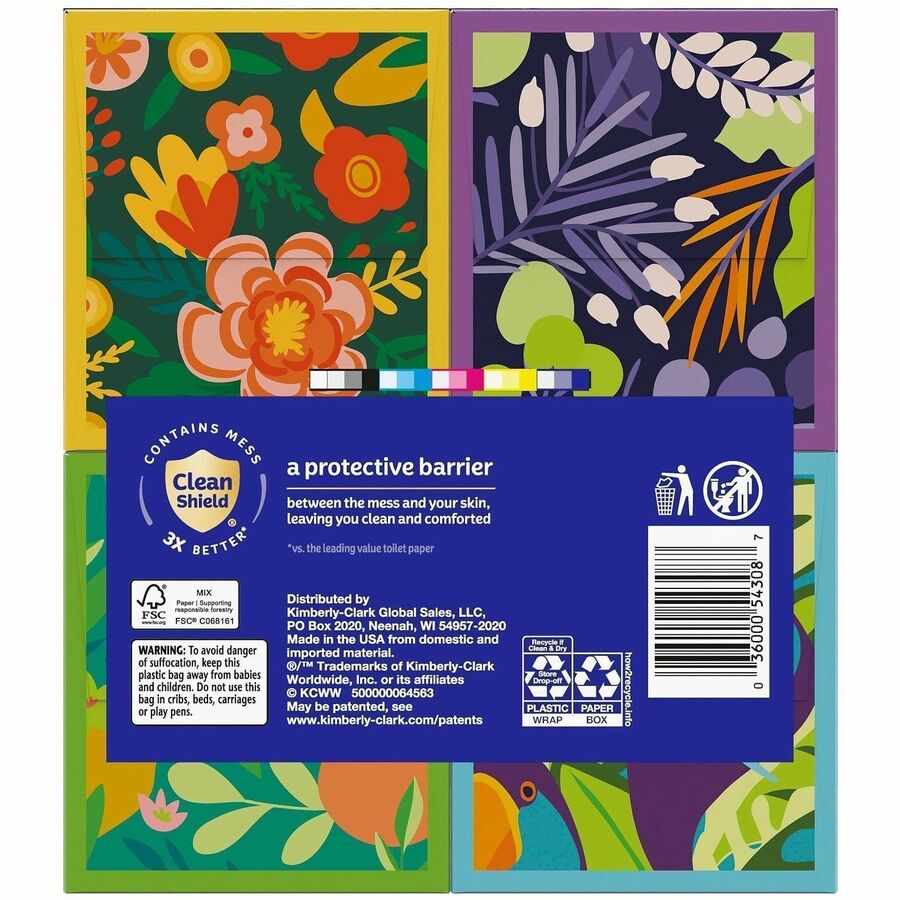 Kleenex Ultra Soft Tissues - 3 Ply - White - Soft, Strong, Fragrance-free - For Home, Office, Business - 60 Per Box - 12 / Carton