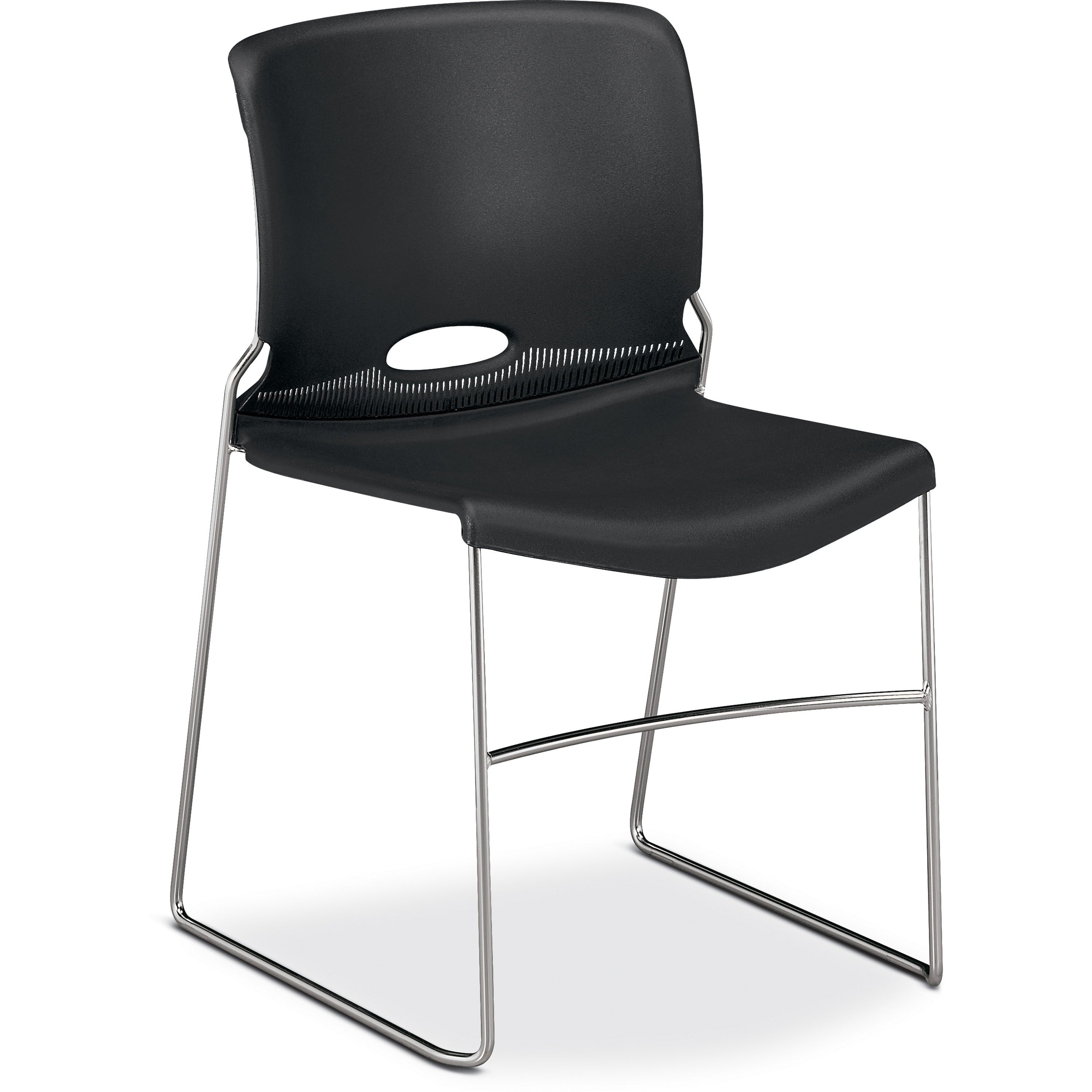 hon-4040-series-high-density-olson-stacker-chair-onyx-plastic-seat-onyx-plastic-back-chrome-steel-frame-4-carton_hon4041on - 1