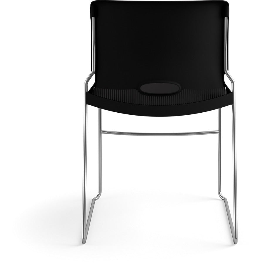 HON 4040 Series High Density Olson Stacker Chair - Onyx Plastic Seat - Onyx Plastic Back - Chrome Steel Frame - 4 / Carton