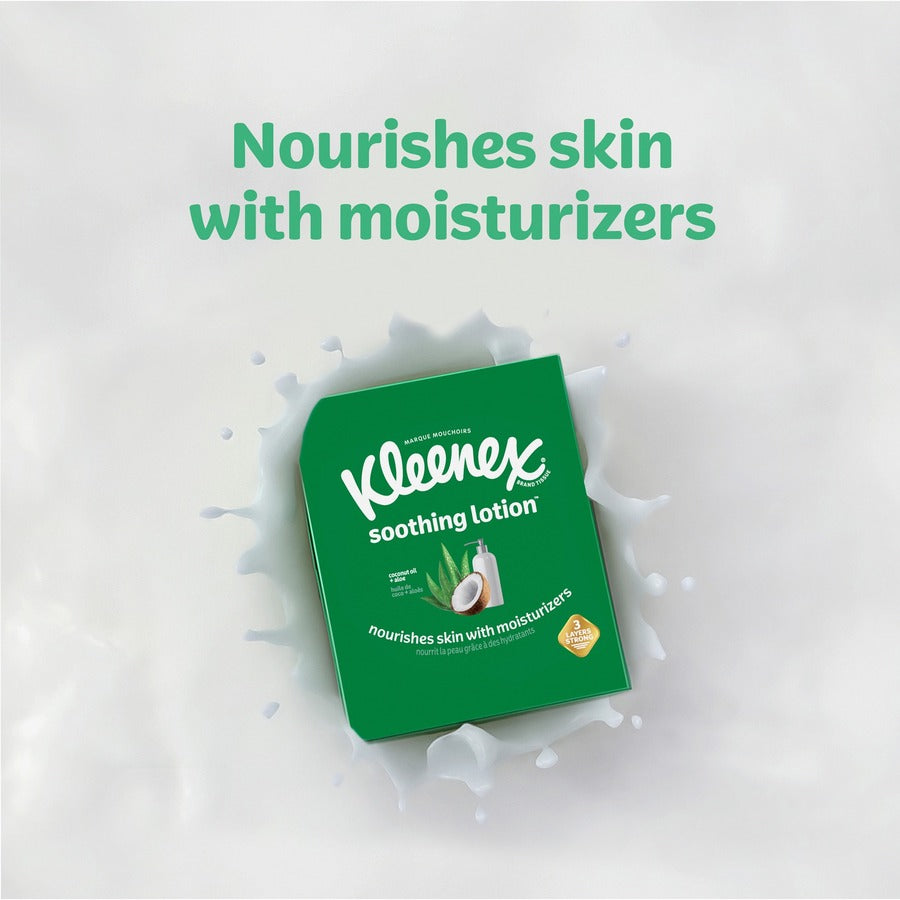 kleenex-soothing-lotion-tissues-3-ply-white-moisturizing-soft-strong-for-face-home-office-business-skin-60-per-box-8-carton_kcc54289ct - 8