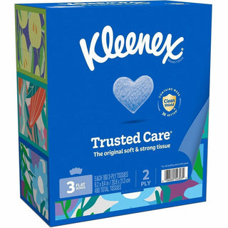 Kleenex trusted care Tissues - 2 Ply - 8.40" x 8.50" - White - Soft, Absorbent, Thick, Strong - For Face, Home - 160 Per Box - 12 / Carton
