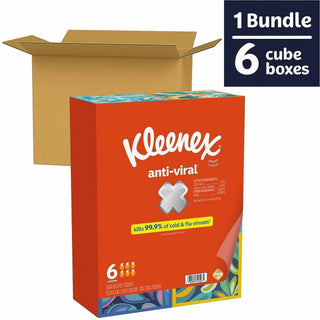 Kleenex Anti-viral Facial Tissue - 3 Ply - White - Anti-viral, Soft - For Face, Business, Commercial - 55 Per Box - 12 / Carton