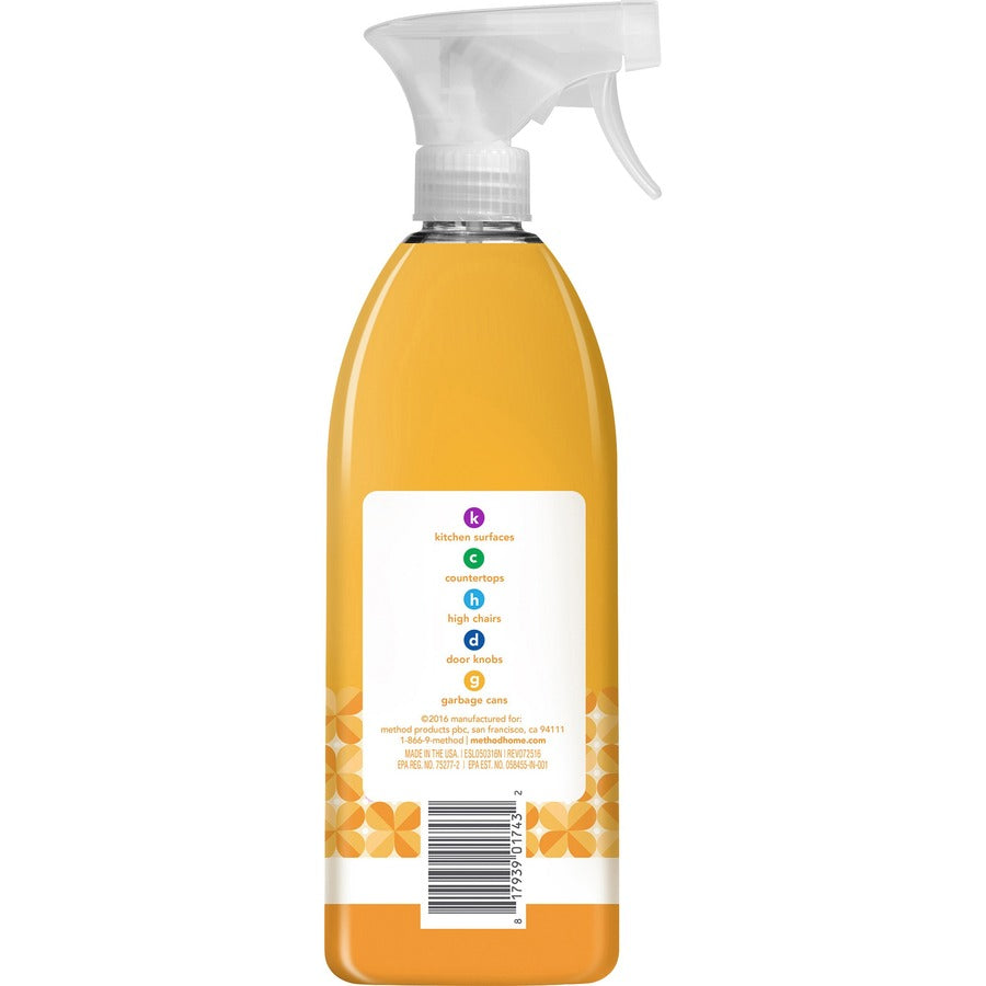 Method Antibac All-purpose Cleaner - 28 fl oz (0.9 quart) - Citron, Fresh Scent - 1 Each - Antibacterial, Disinfectant - Orange