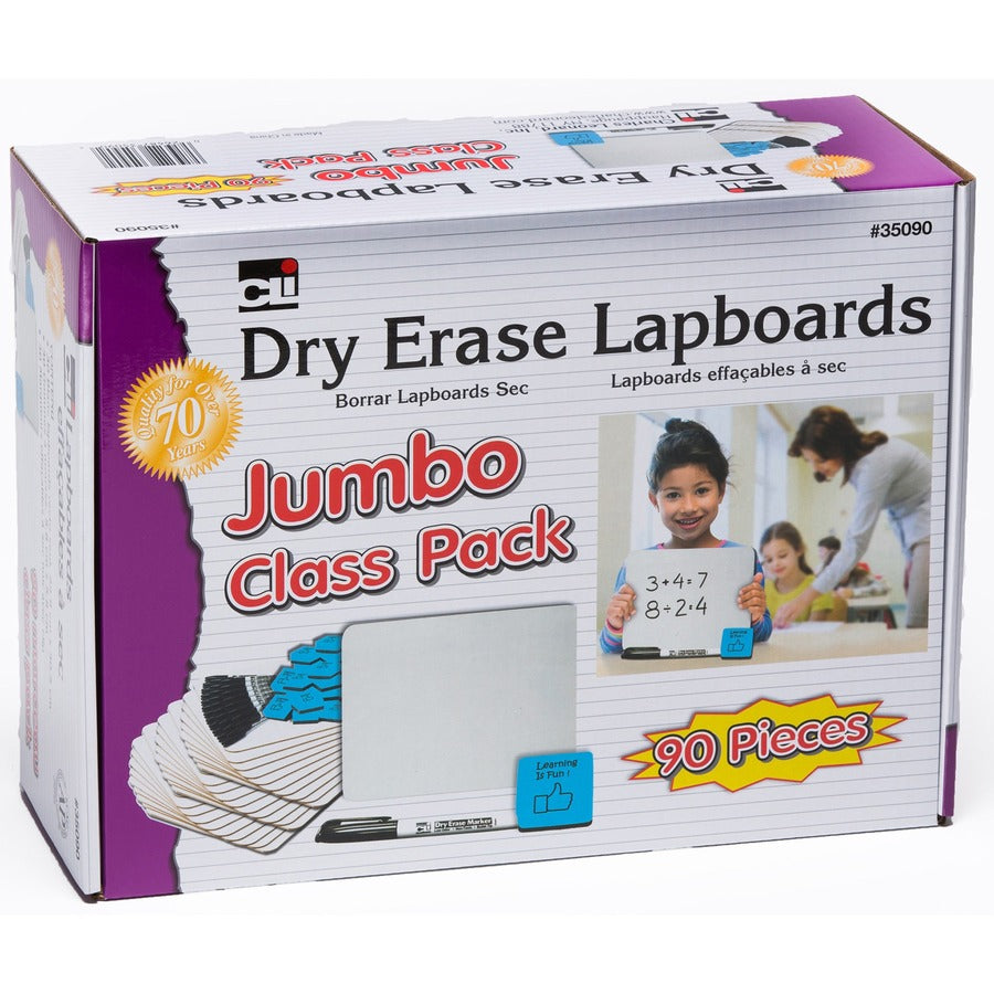 CLI Lapboard Classpack - 12" (1 ft) Width x 9" (0.8 ft) Height - White Masonite Surface - Lap - 30 / Set
