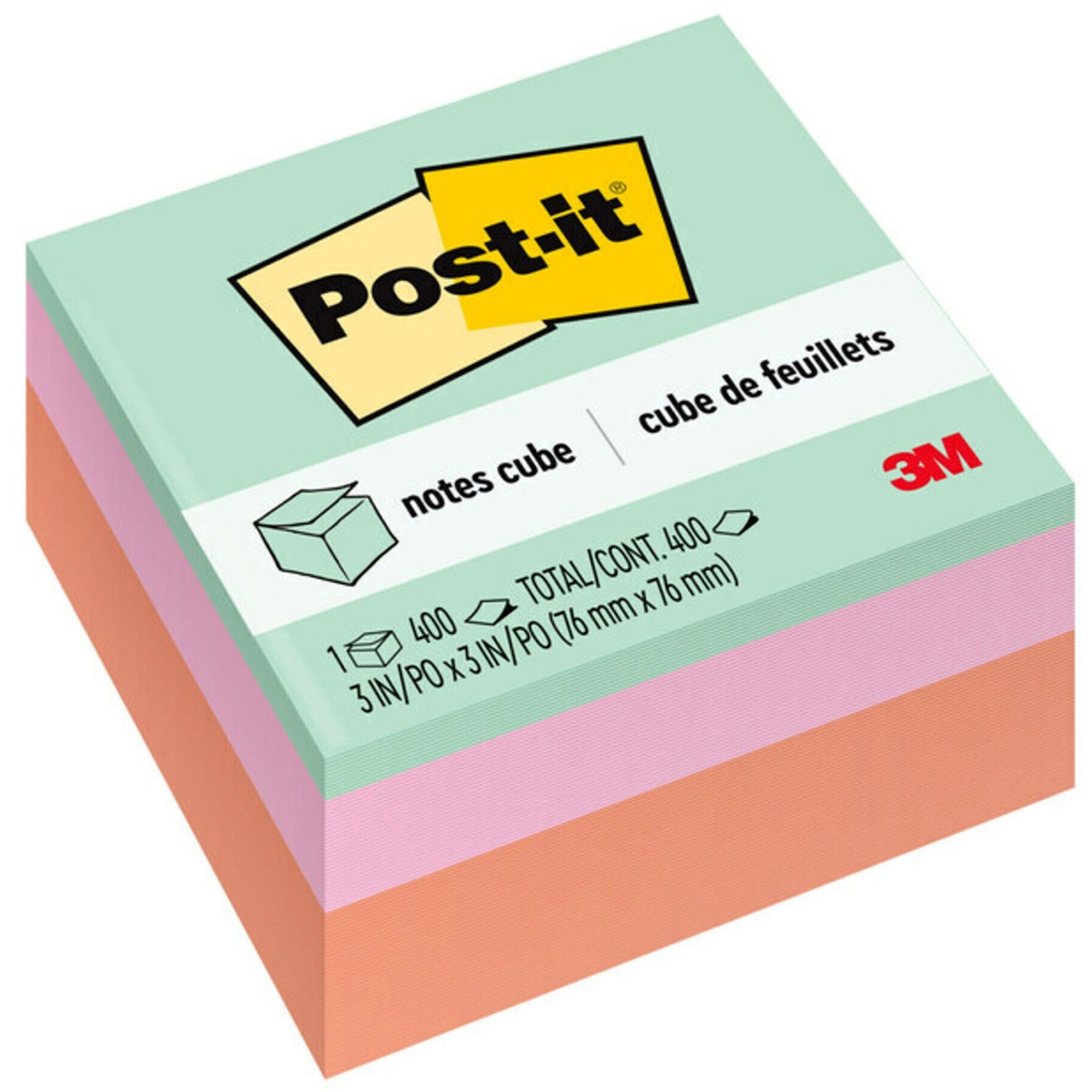 post-it-super-sticky-notes-cubes-3-x-3-square-400-sheets-per-pad-multicolor-sticky-adhesive-1-each_mmm2027pas - 1