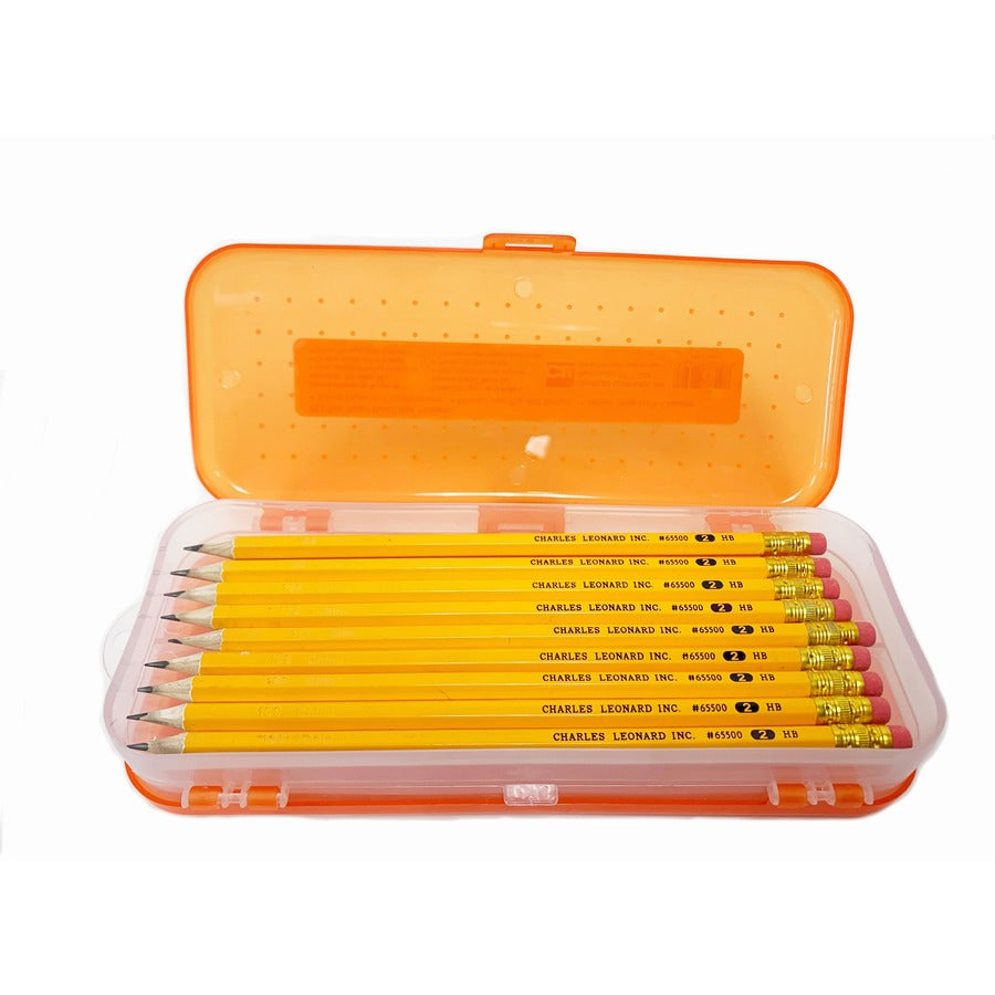 Double-Sided 5-Compartment Pencil Box, 8.5 x 3.5 x 1.5, Randomly Assorted Colors