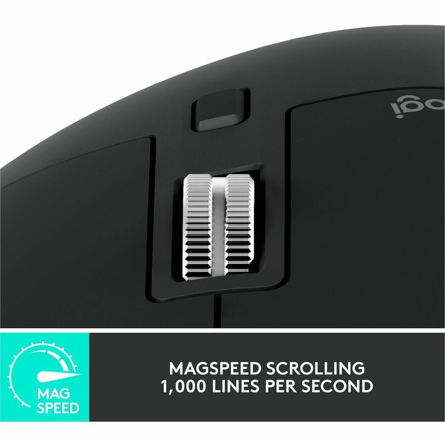 MX Master 3S Performance Wireless Mouse, 2.4 GHz Frequency/32 ft Wireless Range, Right Hand Use, Black