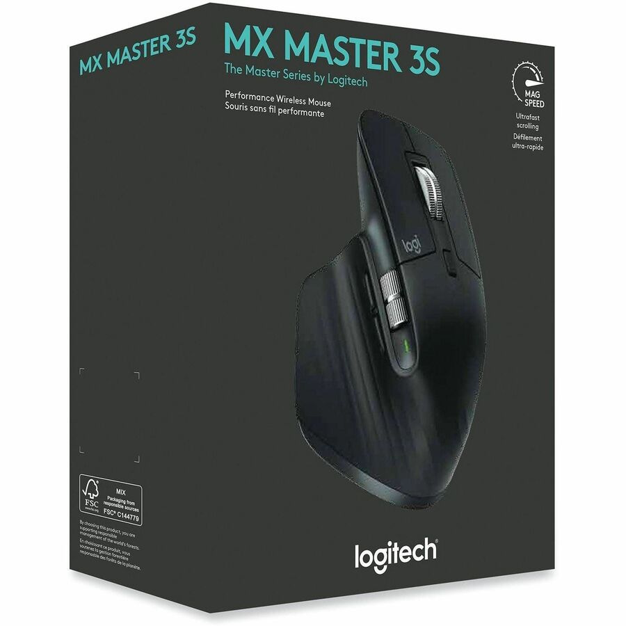 MX Master 3S Performance Wireless Mouse, 2.4 GHz Frequency/32 ft Wireless Range, Right Hand Use, Black