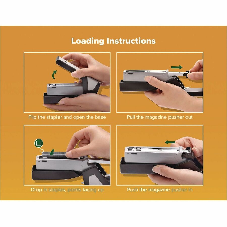 InJoy One-Finger 3-in-1 Eco-Friendly Compact Stapler, 20-Sheet Capacity, Black
