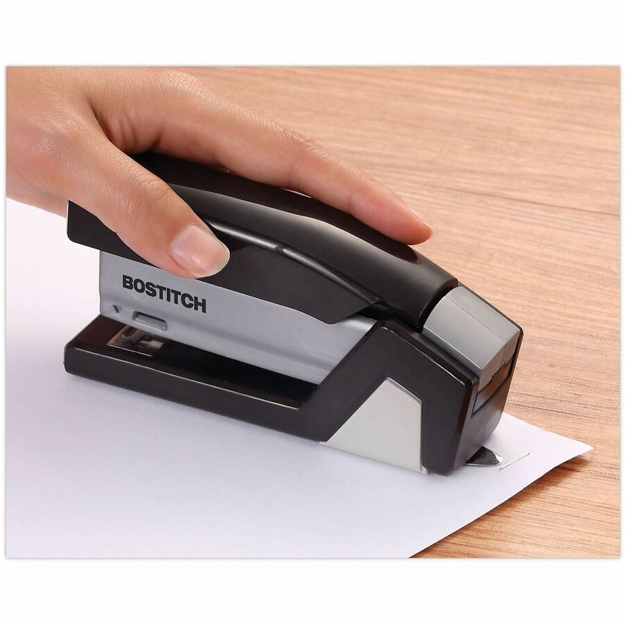 InJoy One-Finger 3-in-1 Eco-Friendly Compact Stapler, 20-Sheet Capacity, Black