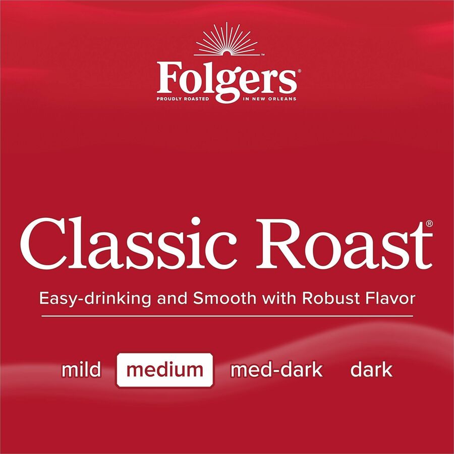 Folgers Ground Classic Roast Coffee - Medium - 25.9 oz - 6 / Carton