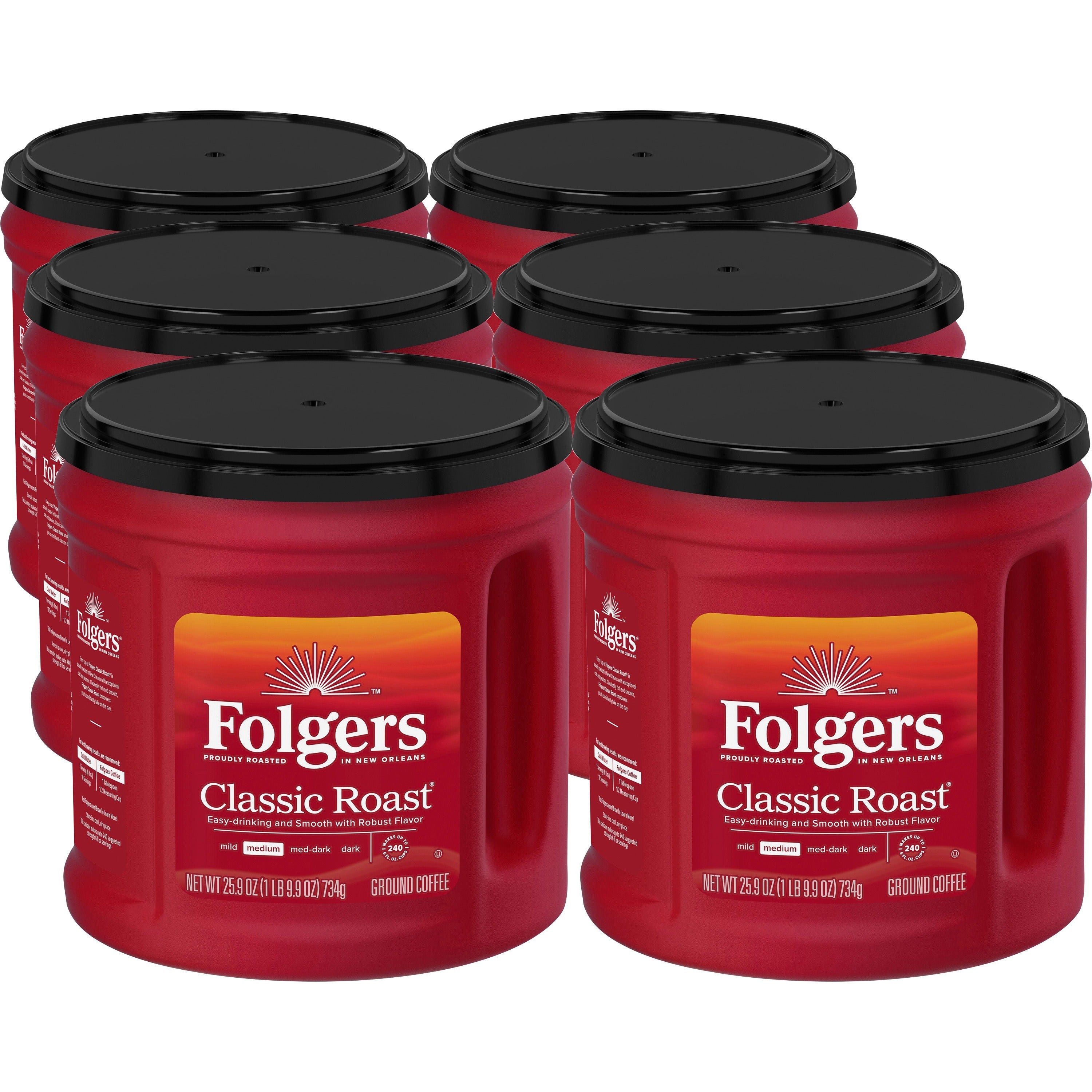 folgers-ground-classic-roast-coffee-medium-259-oz-6-carton_fol30407ct - 1