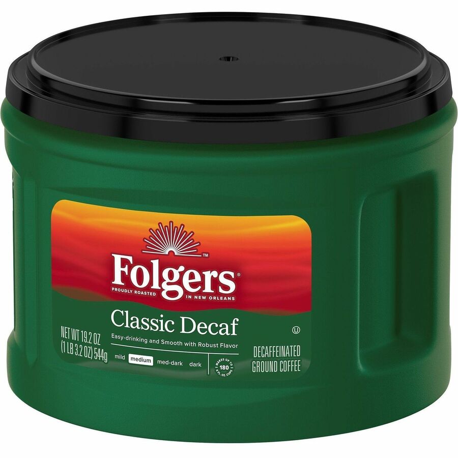 Folgers Classic Decaf Coffee - Medium - 19.2 oz - 6 / Carton