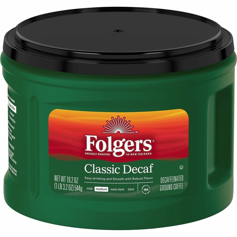 Folgers Classic Decaf Coffee - Medium - 19.2 oz - 6 / Carton