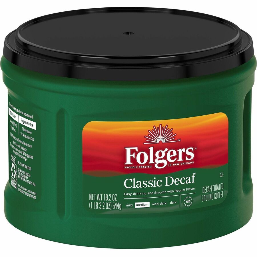 Folgers Classic Decaf Coffee - Medium - 19.2 oz - 6 / Carton