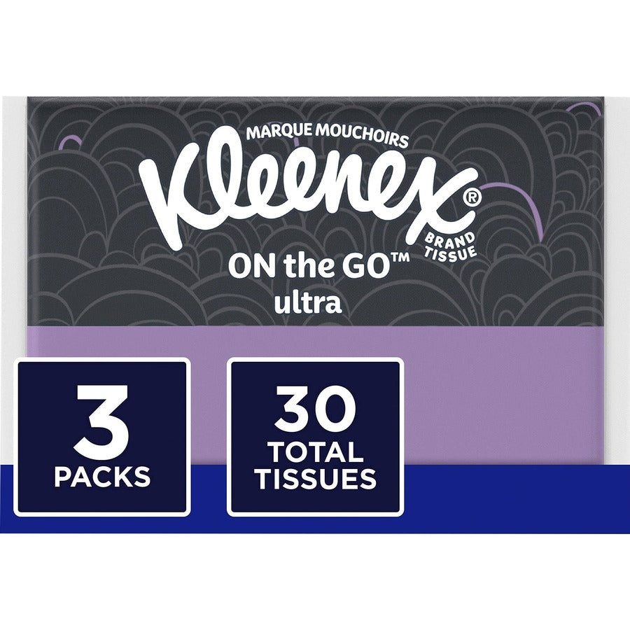 Kleenex On-the-Go Slim Wallet Pack - 30 Facial Tissue-Count - 3 Ply - White - Soft, Durable, Thick, Absorbent, Strong, Moisture Resistant, Portable, Disposable, Eco-friendly, Comfortable, Fragrance-free - 1 Each