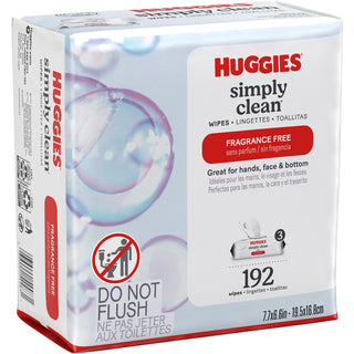 Huggies Simply Clean Wipes - White - Unscented, Hypoallergenic, pH Balanced, Fragrance-free, Alcohol-free, Paraben-free, Phenoxyethanol-free - For Hand, Skin, Face - 1 Each