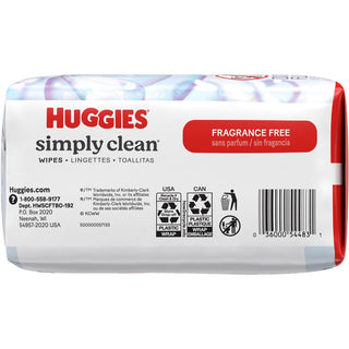 Huggies Simply Clean Wipes - White - Unscented, Hypoallergenic, pH Balanced, Fragrance-free, Alcohol-free, Paraben-free, Phenoxyethanol-free - For Hand, Skin, Face - 1 Each
