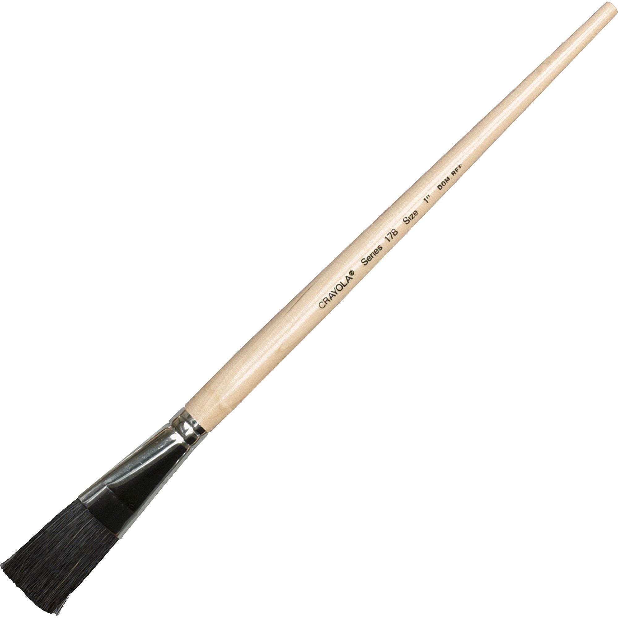 Crayola No. 178 Nylon Easel Brush - 4 Brush(es) - No. 178 - 1" Wood - Aluminum Ferrule