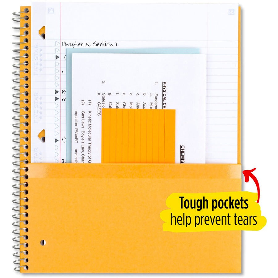 five-star-notebook-5-subjects-200-sheets-wire-bound-college-ruled-3-holes-letter-8-1-2-x-11-black-cover-bleed-resistant-pocket-perforated-water-resistant-spiral-lock-acid-free-pocket-divider-1-each_mea72081 - 3