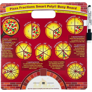 Ashley Pizza Fractions Smart Poly Busy Board - 10.8" (0.9 ft) Width x 10.8" (0.9 ft) Height - Poly-coated Cardboard Surface - Square - 1 Each