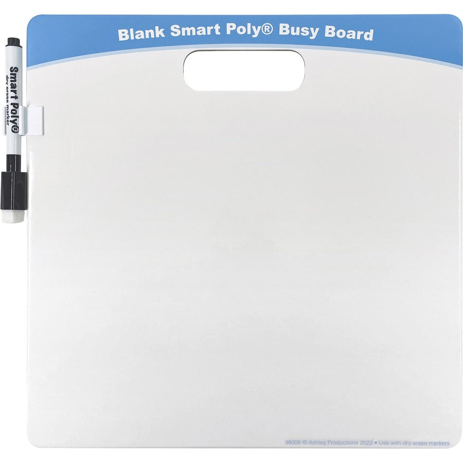 Ashley Blank Smart Poly Busy Board - 10.8" (0.9 ft) Width x 10.8" (0.9 ft) Height - Poly-coated Cardboard Surface - Square - 1 Each
