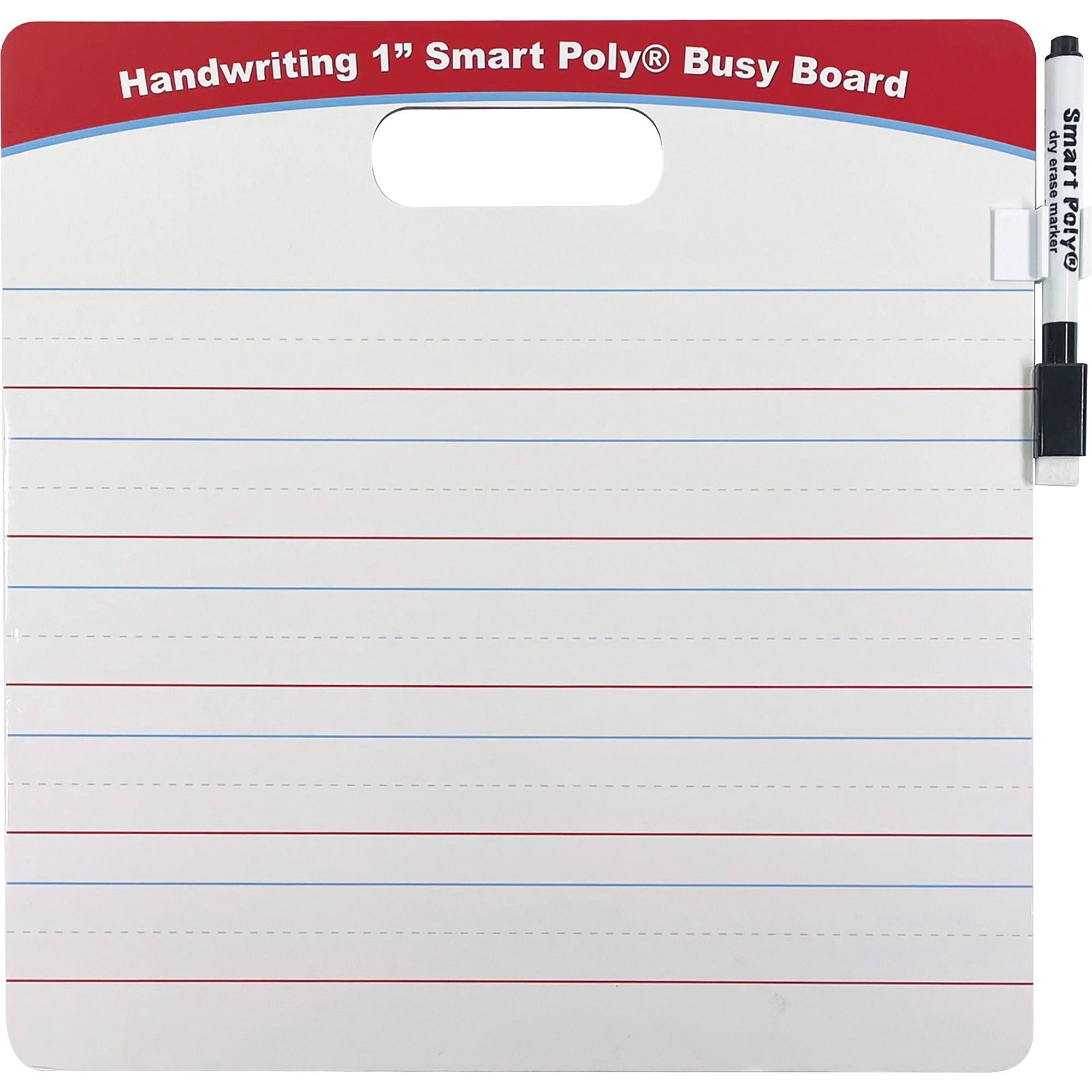 Ashley Handwriting Smart Poly Busy Board - 10.8" (0.9 ft) Width x 10.8" (0.9 ft) Height - Poly-coated Cardboard Surface - Square - 1 Each - 3