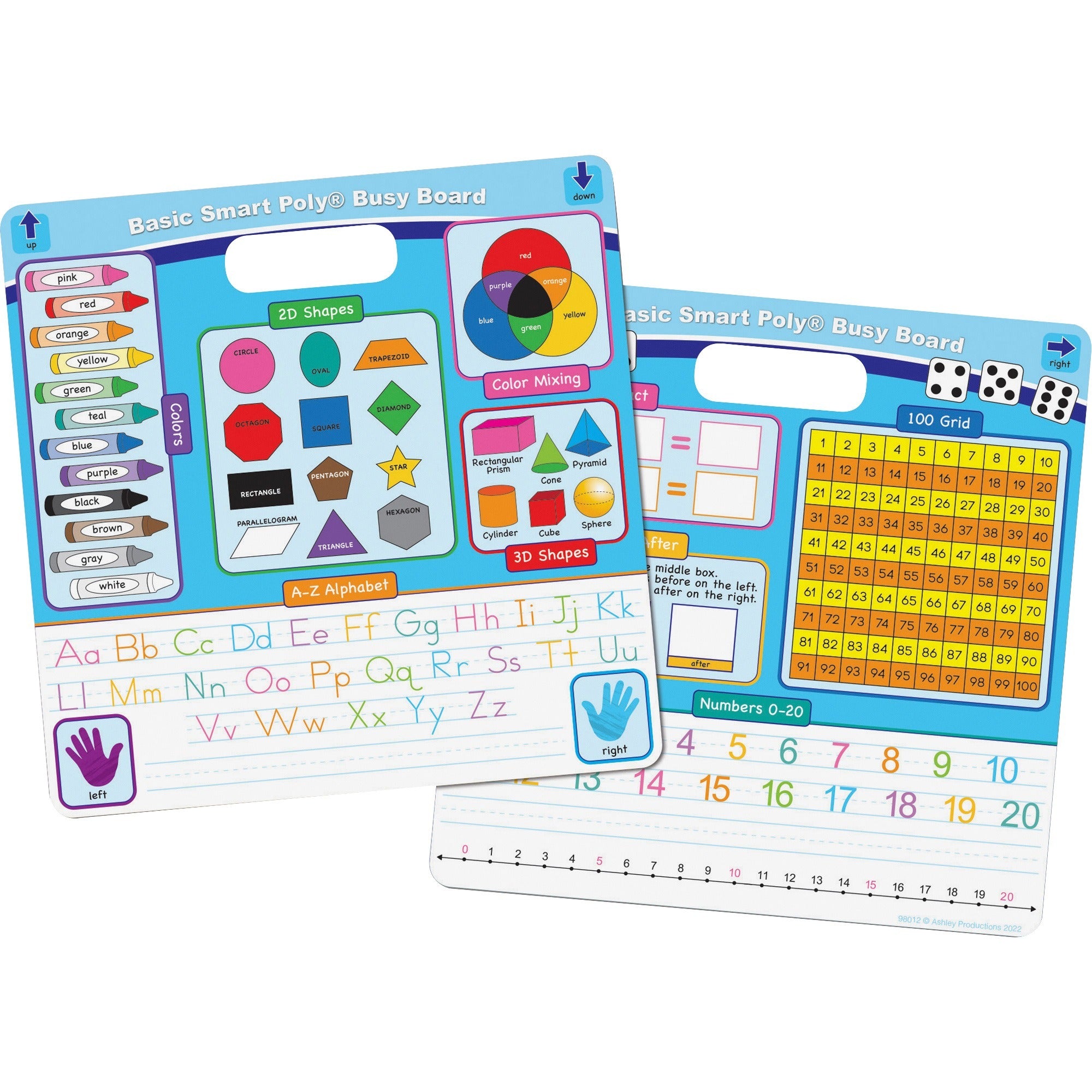 Ashley Educational Basics Smart Poly Board - 10.8" (0.9 ft) Width x 10.8" (0.9 ft) Height - Poly-coated Cardboard Surface - Square - 1 Each - 1