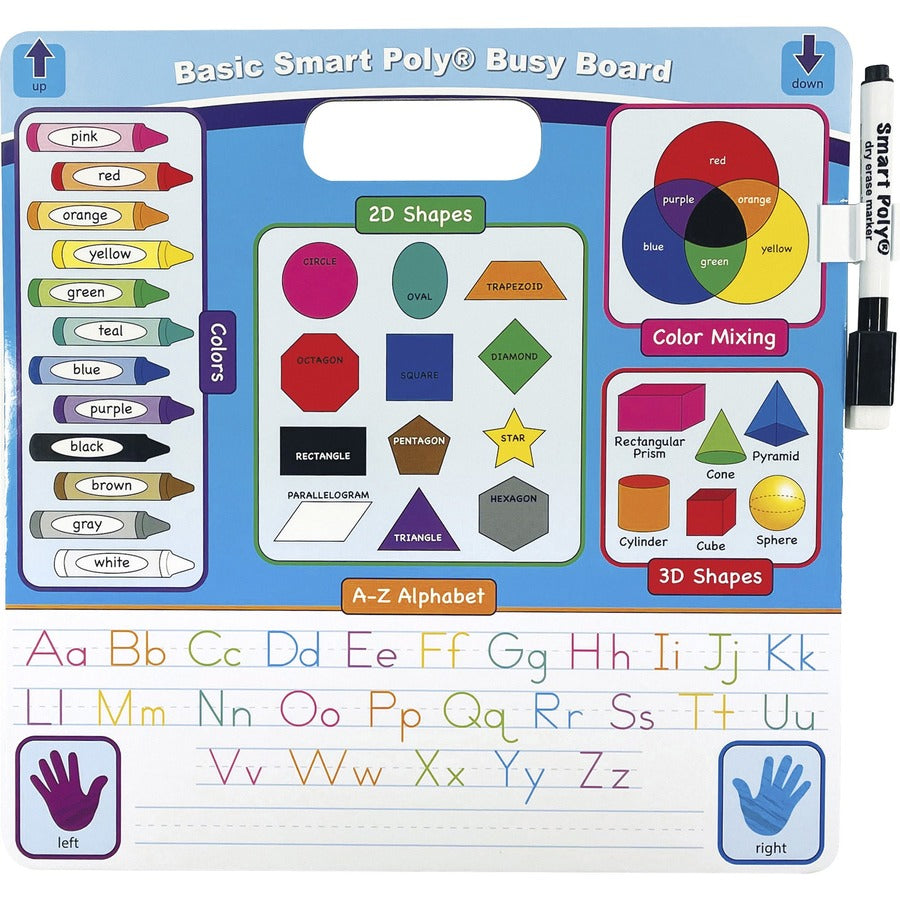 Ashley Educational Basics Smart Poly Board - 10.8" (0.9 ft) Width x 10.8" (0.9 ft) Height - Poly-coated Cardboard Surface - Square - 1 Each