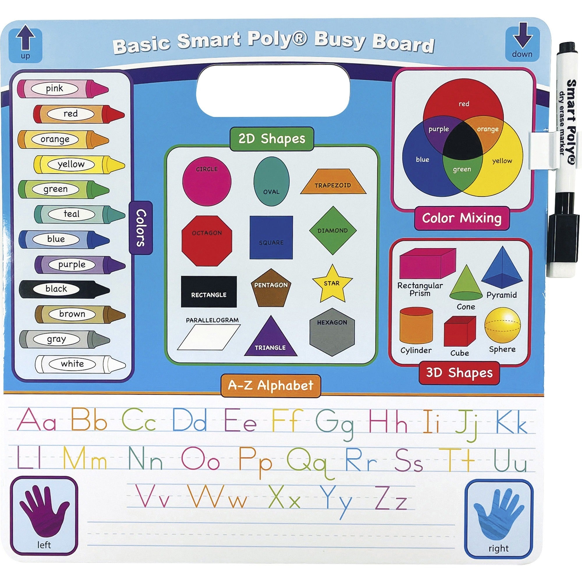 Ashley Educational Basics Smart Poly Board - 10.8" (0.9 ft) Width x 10.8" (0.9 ft) Height - Poly-coated Cardboard Surface - Square - 1 Each - 3