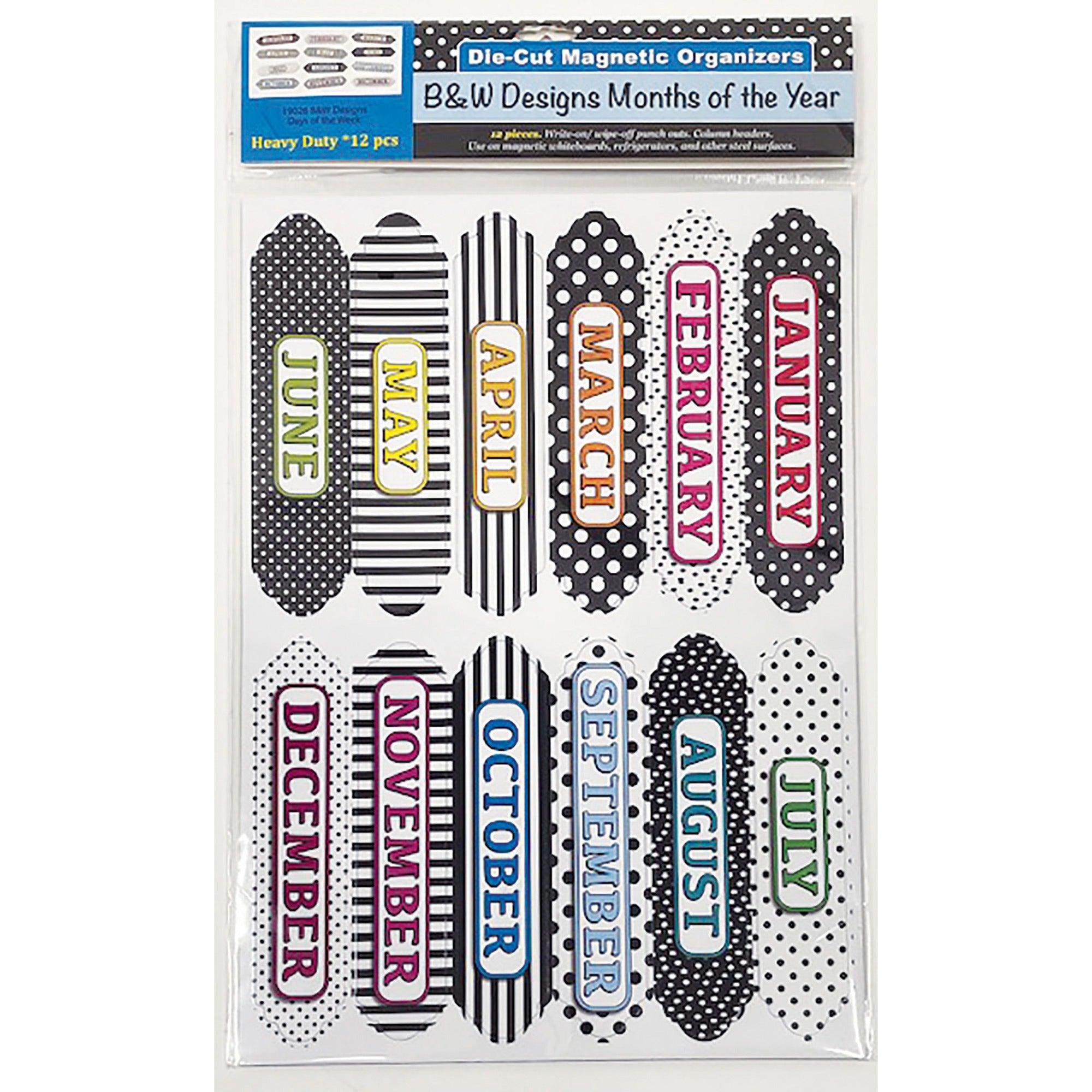 Ashley Magnetic Chalkboard Calendar Months - 12 - Write on/Wipe off - 1 Each - Multicolor