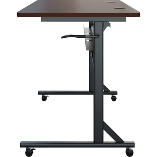 Lorell Shift 2.0 Flip and Nesting Mobile Table - For - Table TopLaminated Rectangle Top - 60" Table Top Length x 24" Table Top Width x 1" Table Top Thickness - 29.50" Height - Assembly Required - Mahogany - 1 Each