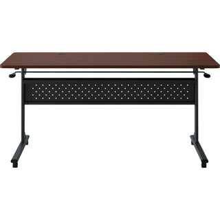 Lorell Shift 2.0 Flip and Nesting Mobile Table - For - Table TopLaminated Rectangle Top - 60" Table Top Length x 24" Table Top Width x 1" Table Top Thickness - 29.50" Height - Assembly Required - Mahogany - 1 Each