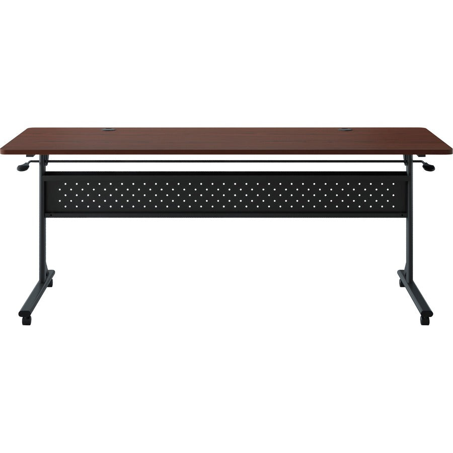 Lorell Shift 2.0 Flip and Nesting Mobile Table - For - Table TopLaminated Rectangle Top - 72" Table Top Length x 24" Table Top Width x 1" Table Top Thickness - 29.50" Height - Assembly Required - Mahogany - 1 Each