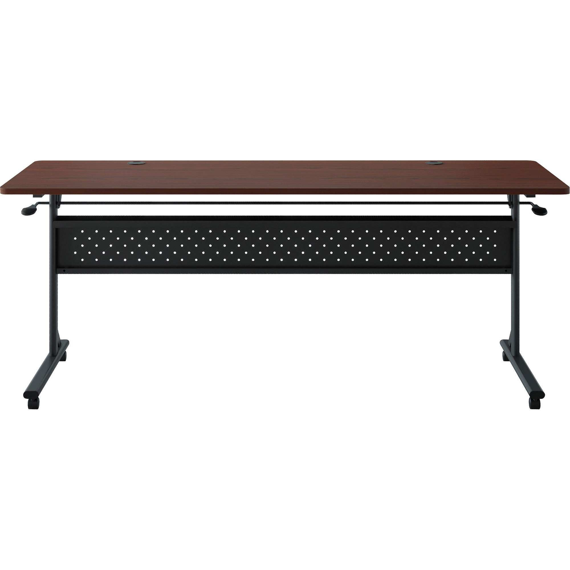 lorell-shift-20-flip-and-nesting-mobile-table-for-table-toplaminated-rectangle-top-72-table-top-length-x-24-table-top-width-x-1-table-top-thickness-2950-height-assembly-required-mahogany-1-each_llr60761 - 3