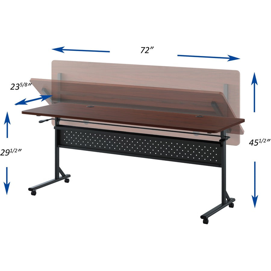 Lorell Shift 2.0 Flip and Nesting Mobile Table - For - Table TopLaminated Rectangle Top - 72" Table Top Length x 24" Table Top Width x 1" Table Top Thickness - 29.50" Height - Assembly Required - Mahogany - 1 Each