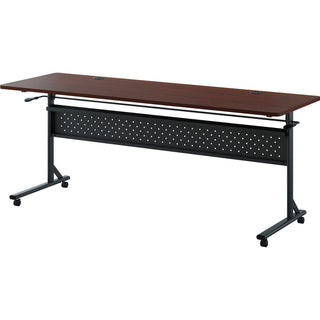 Lorell Shift 2.0 Flip and Nesting Mobile Table - For - Table TopLaminated Rectangle Top - 72" Table Top Length x 24" Table Top Width x 1" Table Top Thickness - 29.50" Height - Assembly Required - Mahogany - 1 Each