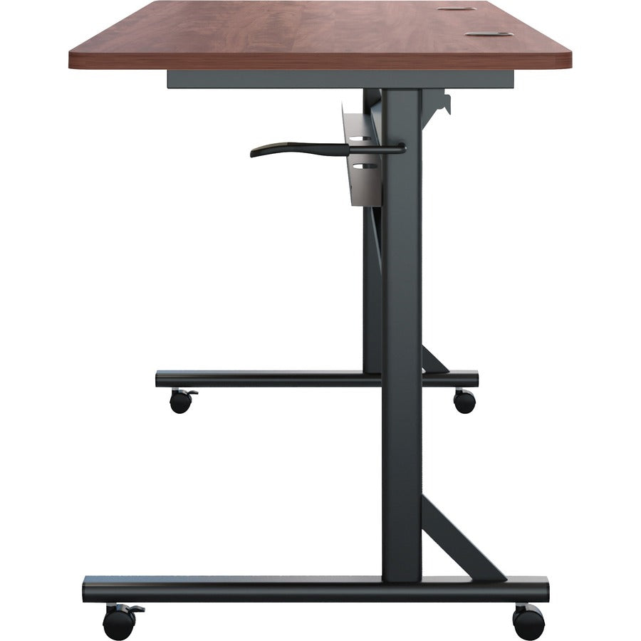 Lorell Shift 2.0 Flip and Nesting Mobile Table - For - Table TopLaminated Rectangle Top - 60" Table Top Length x 24" Table Top Width x 1" Table Top Thickness - 29.50" Height - Assembly Required - Cherry - 1 Each
