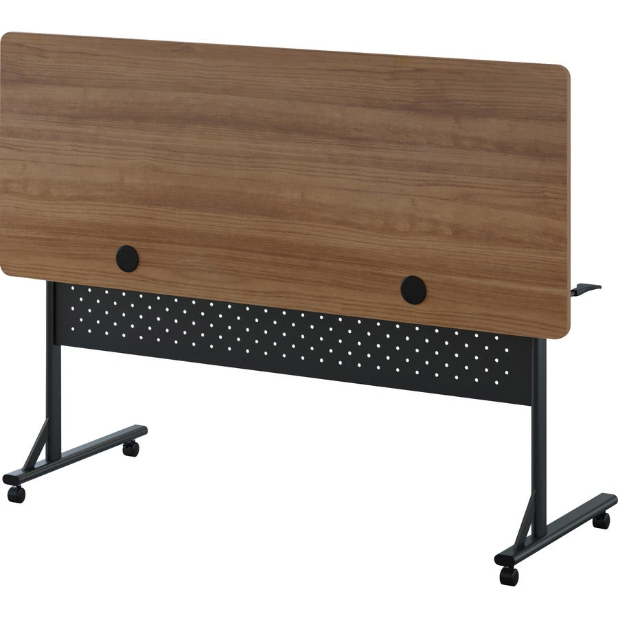 Lorell Shift 2.0 Flip and Nesting Mobile Table - For - Table TopLaminated Rectangle Top - 60" Table Top Length x 24" Table Top Width x 1" Table Top Thickness - 29.50" Height - Assembly Required - Walnut - 1 Each