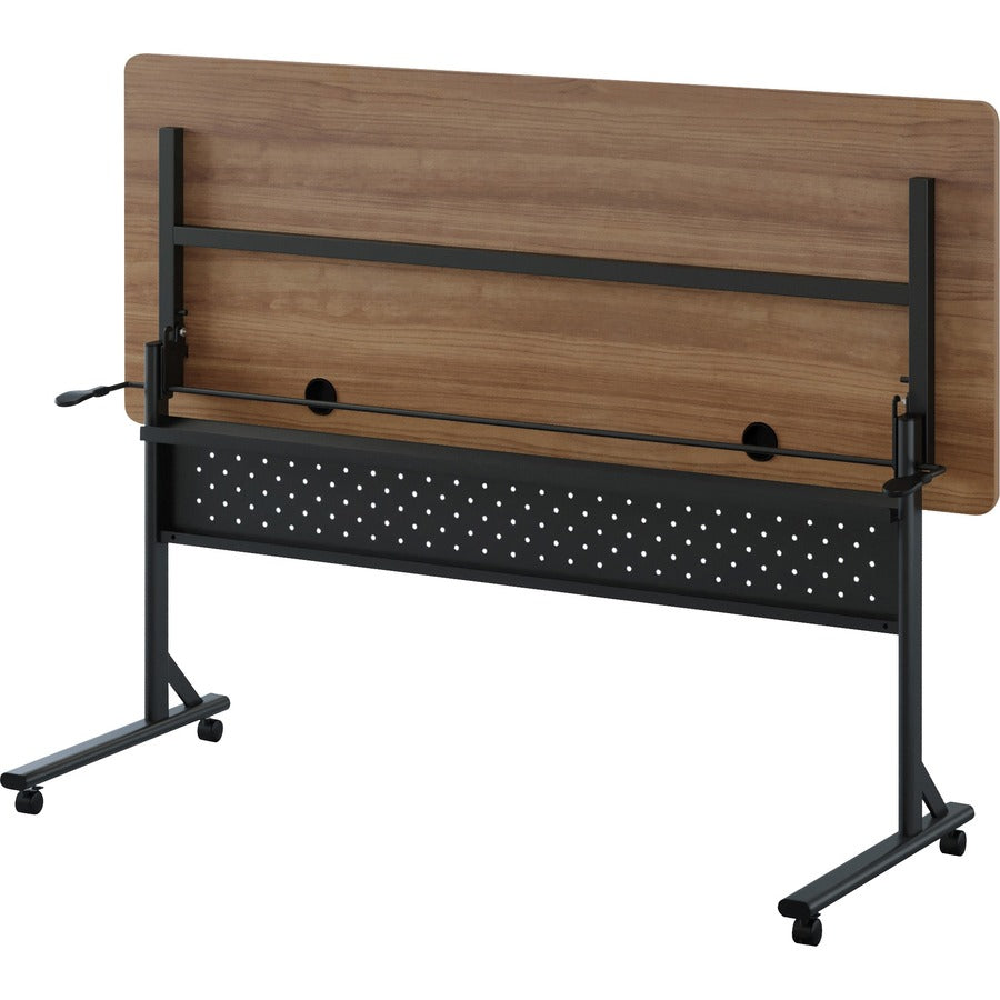 Lorell Shift 2.0 Flip and Nesting Mobile Table - For - Table TopLaminated Rectangle Top - 60" Table Top Length x 24" Table Top Width x 1" Table Top Thickness - 29.50" Height - Assembly Required - Walnut - 1 Each