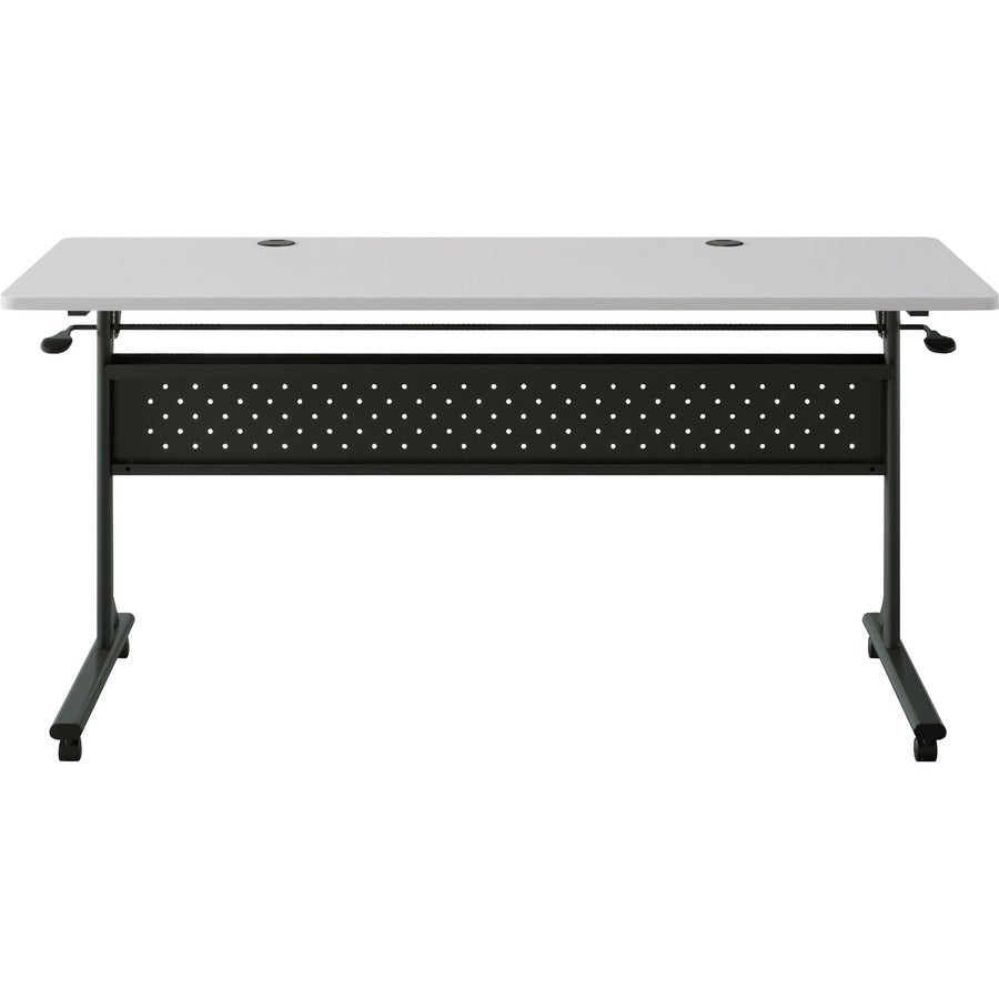 Lorell Shift 2.0 Flip and Nesting Mobile Table - For - Table TopLaminated Rectangle Top - 60" Table Top Length x 24" Table Top Width x 1" Table Top Thickness - 29.50" Height - Assembly Required - Gray - 1 Each