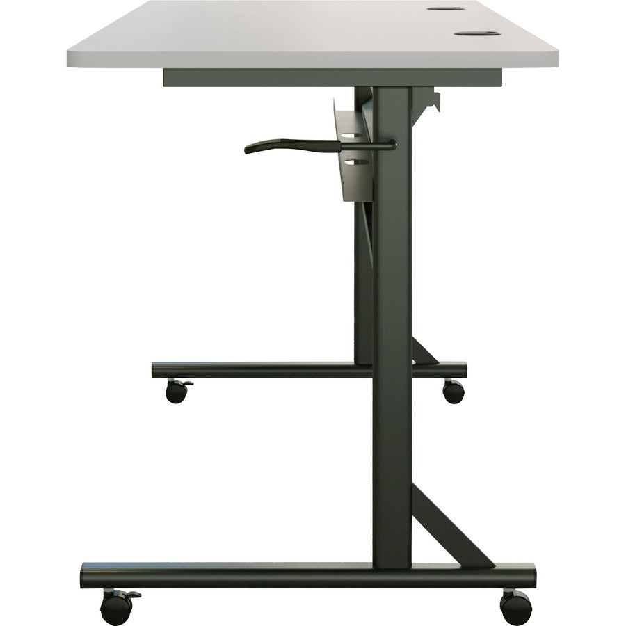 Lorell Shift 2.0 Flip and Nesting Mobile Table - For - Table TopLaminated Rectangle Top - 60" Table Top Length x 24" Table Top Width x 1" Table Top Thickness - 29.50" Height - Assembly Required - Gray - 1 Each