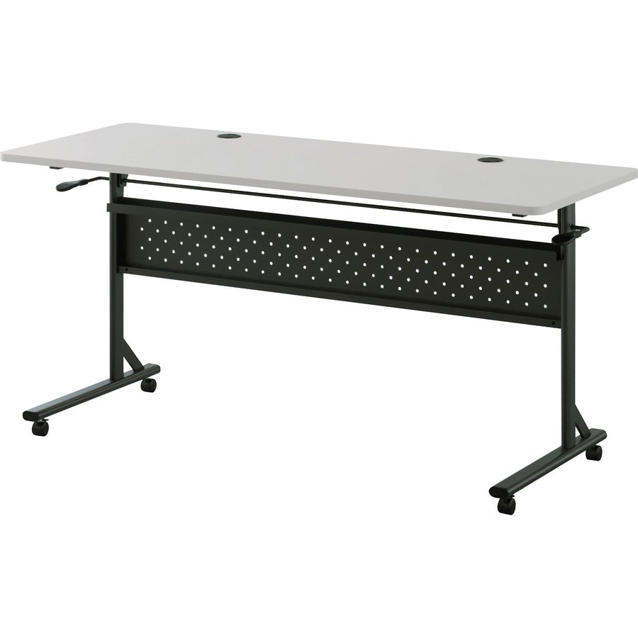 Lorell Shift 2.0 Flip and Nesting Mobile Table - For - Table TopLaminated Rectangle Top - 60" Table Top Length x 24" Table Top Width x 1" Table Top Thickness - 29.50" Height - Assembly Required - Gray - 1 Each