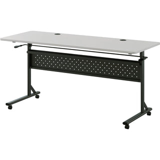 Lorell Shift 2.0 Flip and Nesting Mobile Table - For - Table TopLaminated Rectangle Top - 60" Table Top Length x 24" Table Top Width x 1" Table Top Thickness - 29.50" Height - Assembly Required - Gray - 1 Each