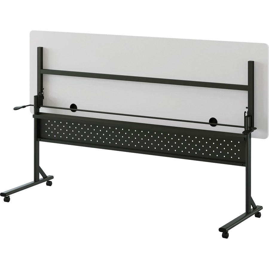 Lorell Shift 2.0 Flip and Nesting Mobile Table - For - Table TopLaminated Rectangle Top - 72" Table Top Length x 24" Table Top Width x 1" Table Top Thickness - 29.50" Height - Assembly Required - Gray - 1 Each