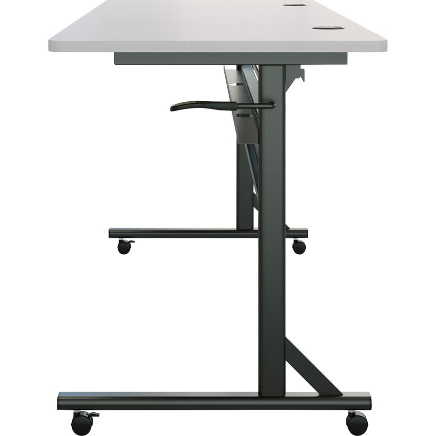 Lorell Shift 2.0 Flip and Nesting Mobile Table - For - Table TopLaminated Rectangle Top - 72" Table Top Length x 24" Table Top Width x 1" Table Top Thickness - 29.50" Height - Assembly Required - Gray - 1 Each