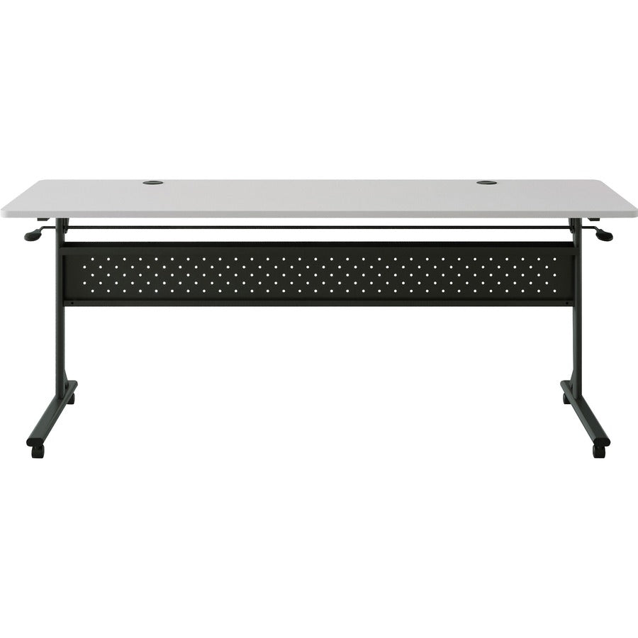 Lorell Shift 2.0 Flip and Nesting Mobile Table - For - Table TopLaminated Rectangle Top - 72" Table Top Length x 24" Table Top Width x 1" Table Top Thickness - 29.50" Height - Assembly Required - Gray - 1 Each