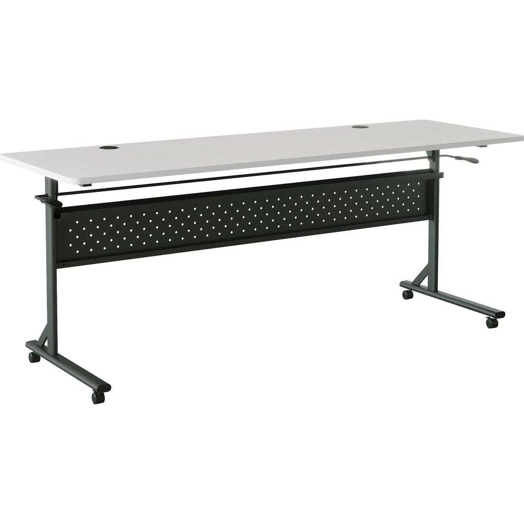 Lorell Shift 2.0 Flip and Nesting Mobile Table - For - Table TopLaminated Rectangle Top - 72" Table Top Length x 24" Table Top Width x 1" Table Top Thickness - 29.50" Height - Assembly Required - Gray - 1 Each