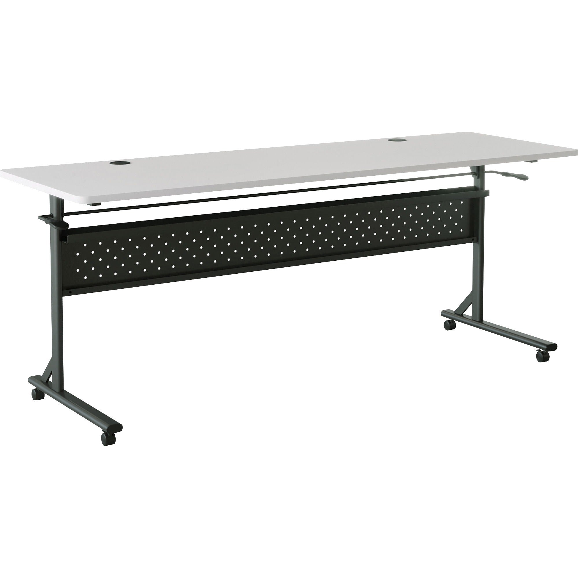 Lorell Shift 2.0 Flip and Nesting Mobile Table - For - Table TopLaminated Rectangle Top - 72" Table Top Length x 24" Table Top Width x 1" Table Top Thickness - 29.50" Height - Assembly Required - Gray - 1 Each