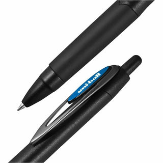 207 Plus+ Gel Pen, Retractable, Medium 0.7 mm, Blue Ink, Black Barrel, Dozen